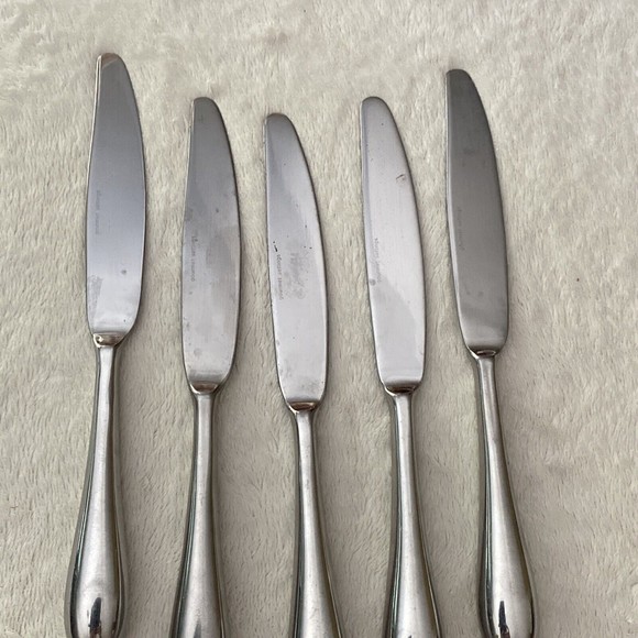 5 Modern Hollow Dinner Knives Gourmet Settings Stainless Alto 18/10 Plain Taper - Picture 6 of 8
